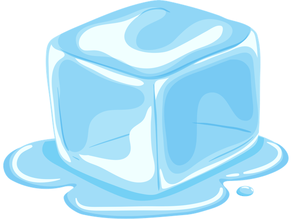 Piece of ice cube melting.