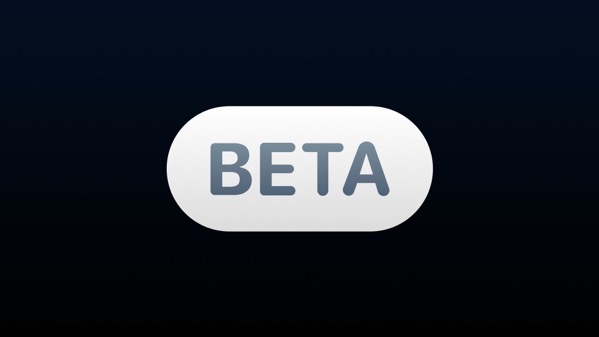 A rounded white capsule badge displaying the word "BETA" in grey sans-serif text against a dark background.